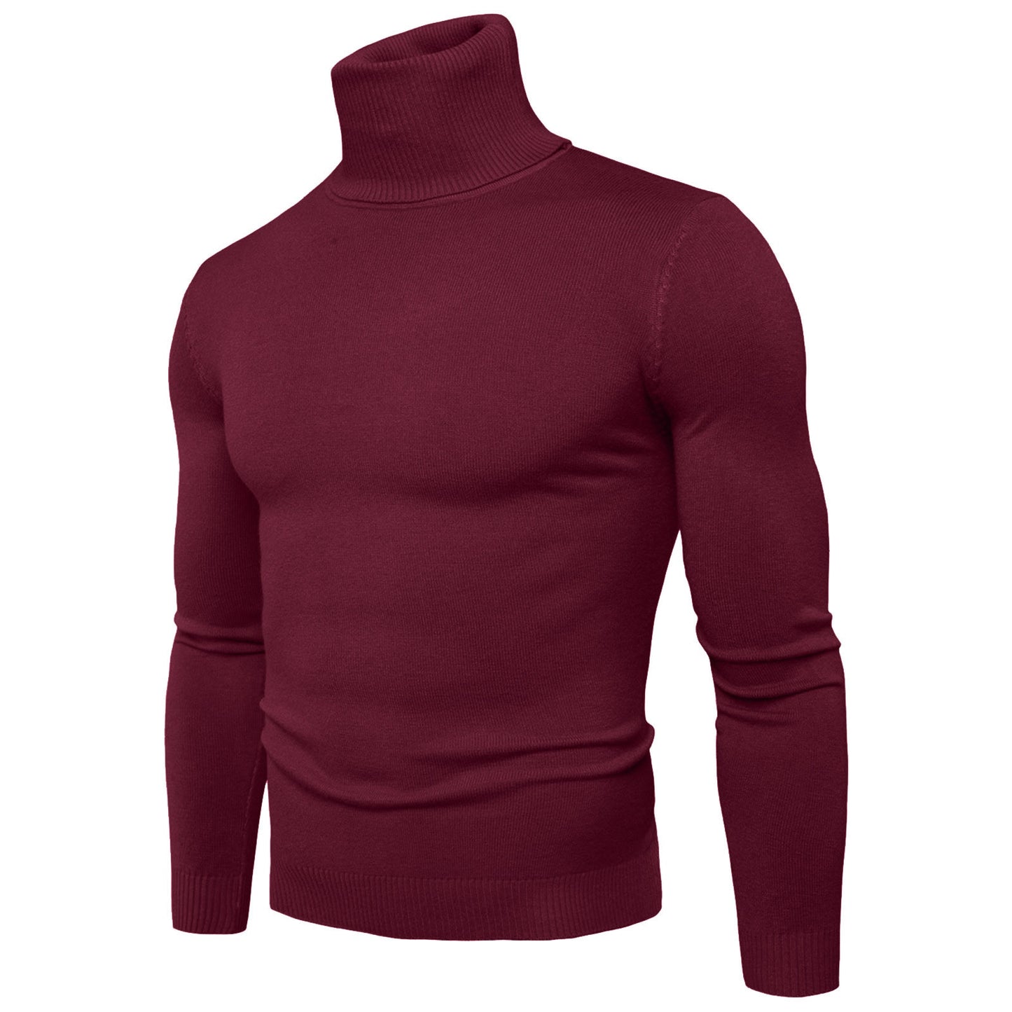 Men's Casual Slim Fit Basic Turtleneck Knitted Sweater High Collar Pullover Male Double Collar Autumn Male Tops - integrityhomedecor