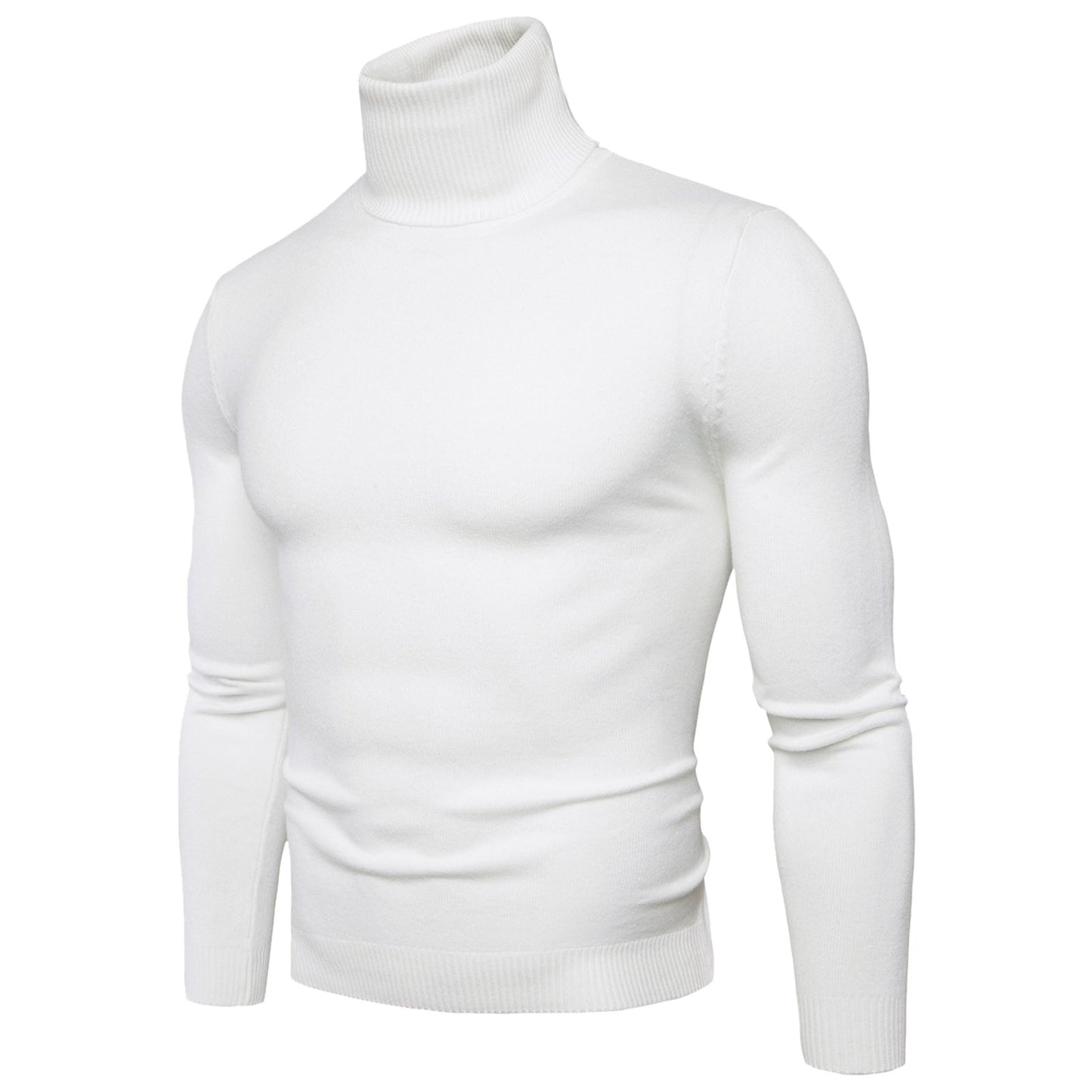 Men's Casual Slim Fit Basic Turtleneck Knitted Sweater High Collar Pullover Male Double Collar Autumn Male Tops - integrityhomedecor
