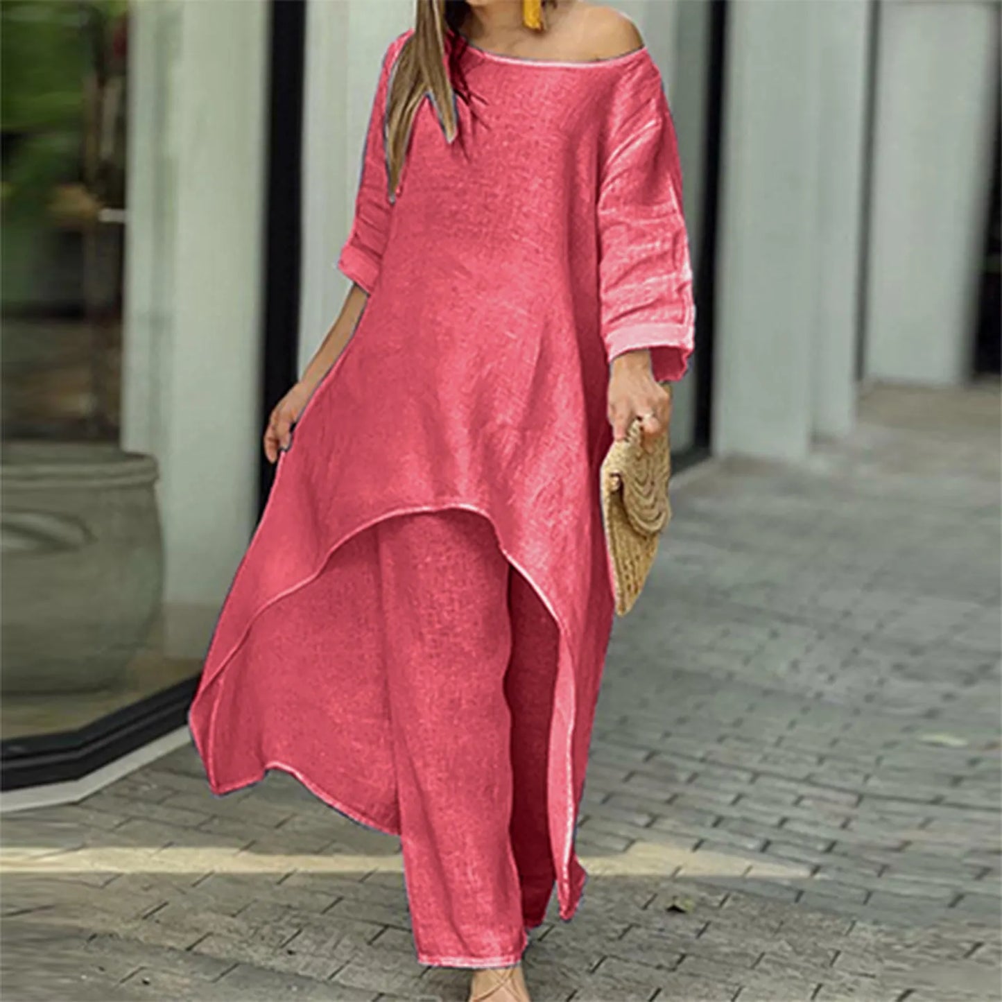 2 Piece Women Set Clothes Long Sleeve Top And Pants Suit - integrityhomedecor