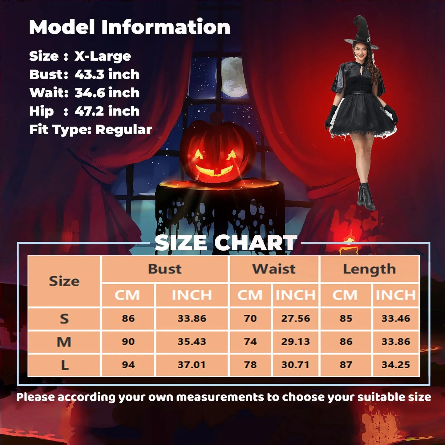 Ladies Halloween Witch Dress Costume - integrityhomedecor