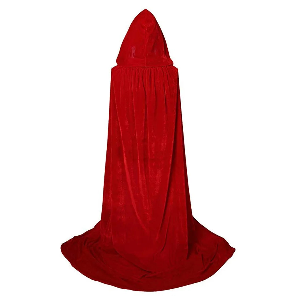 Hooded Cape Adult Unisex Long solid Costume for Halloween Party - integrityhomedecor