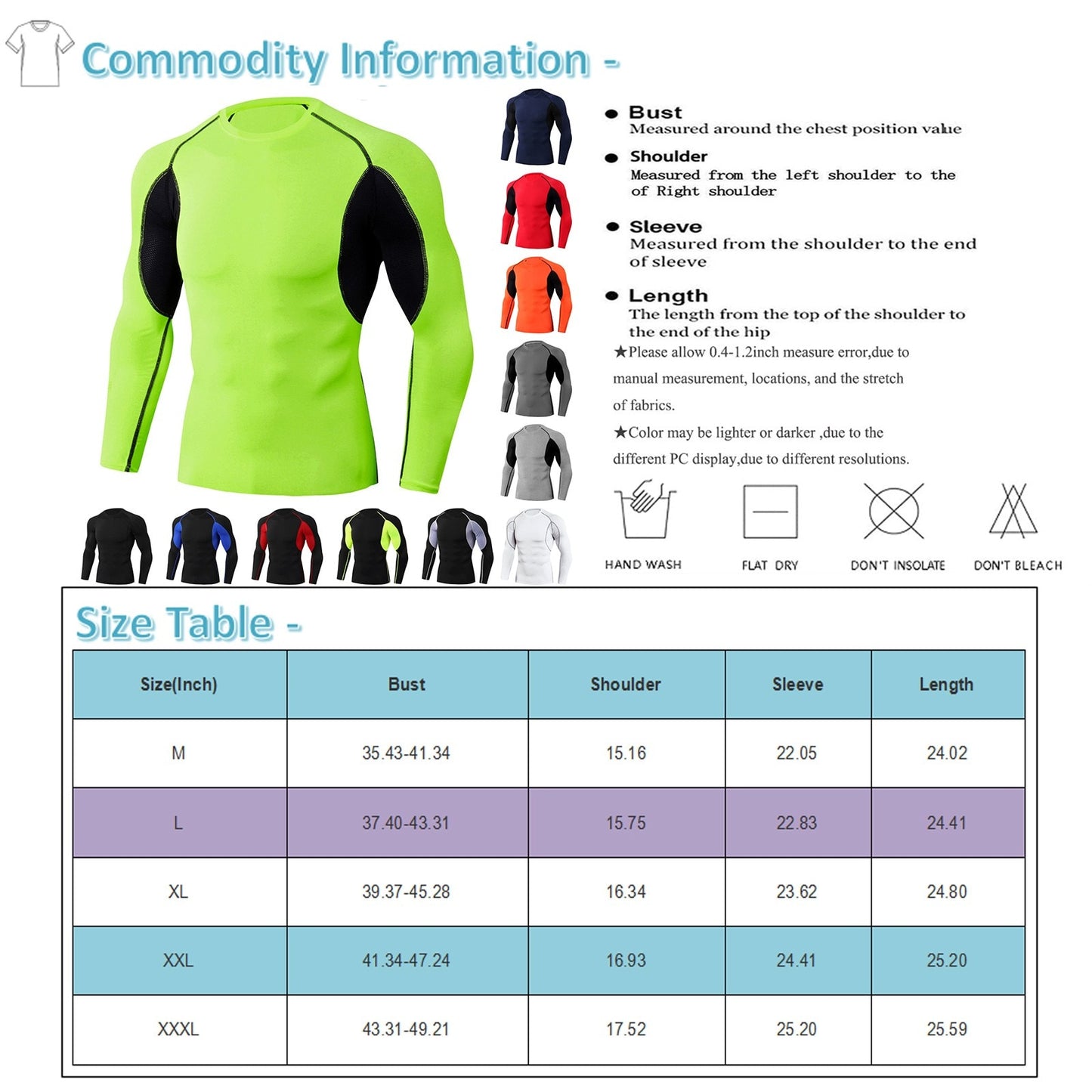 Men's Compression Under Layer Top Long Sleeve Sports - integrityhomedecor