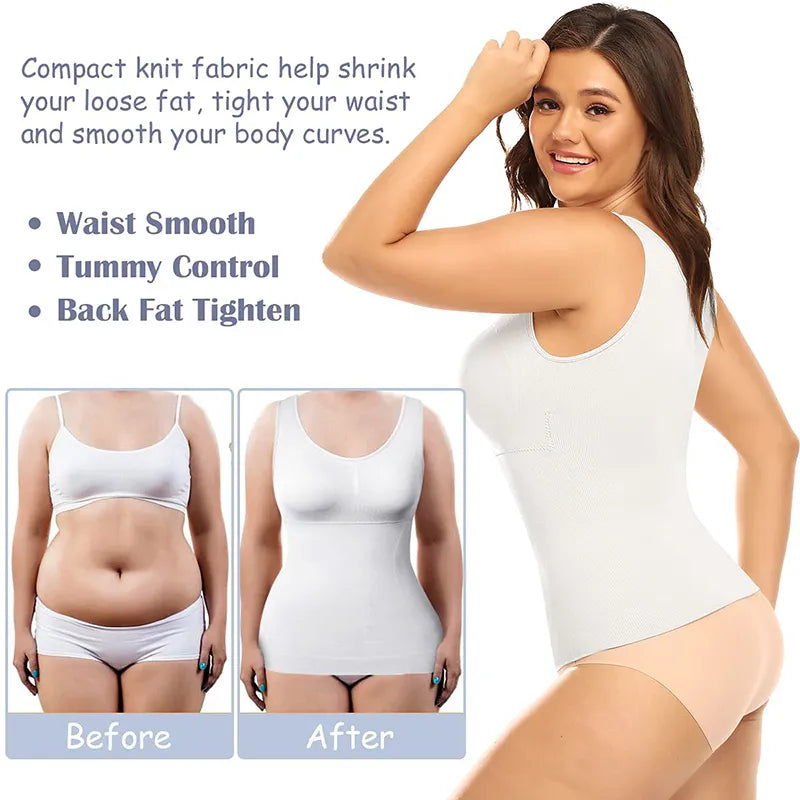 Women Shaper Cami Bra Shapewear Tummy Control Compression Undershirt
