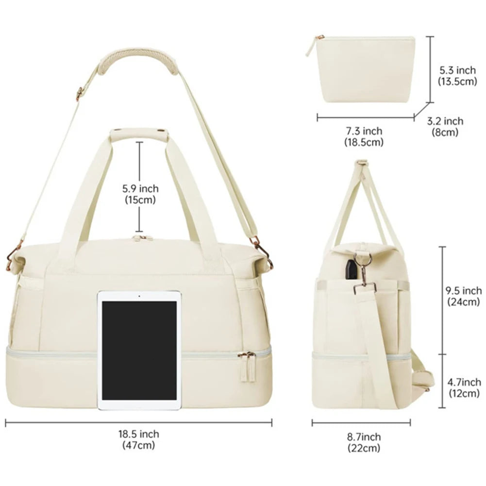 Women's Fitness Bag with Shoe Compartment