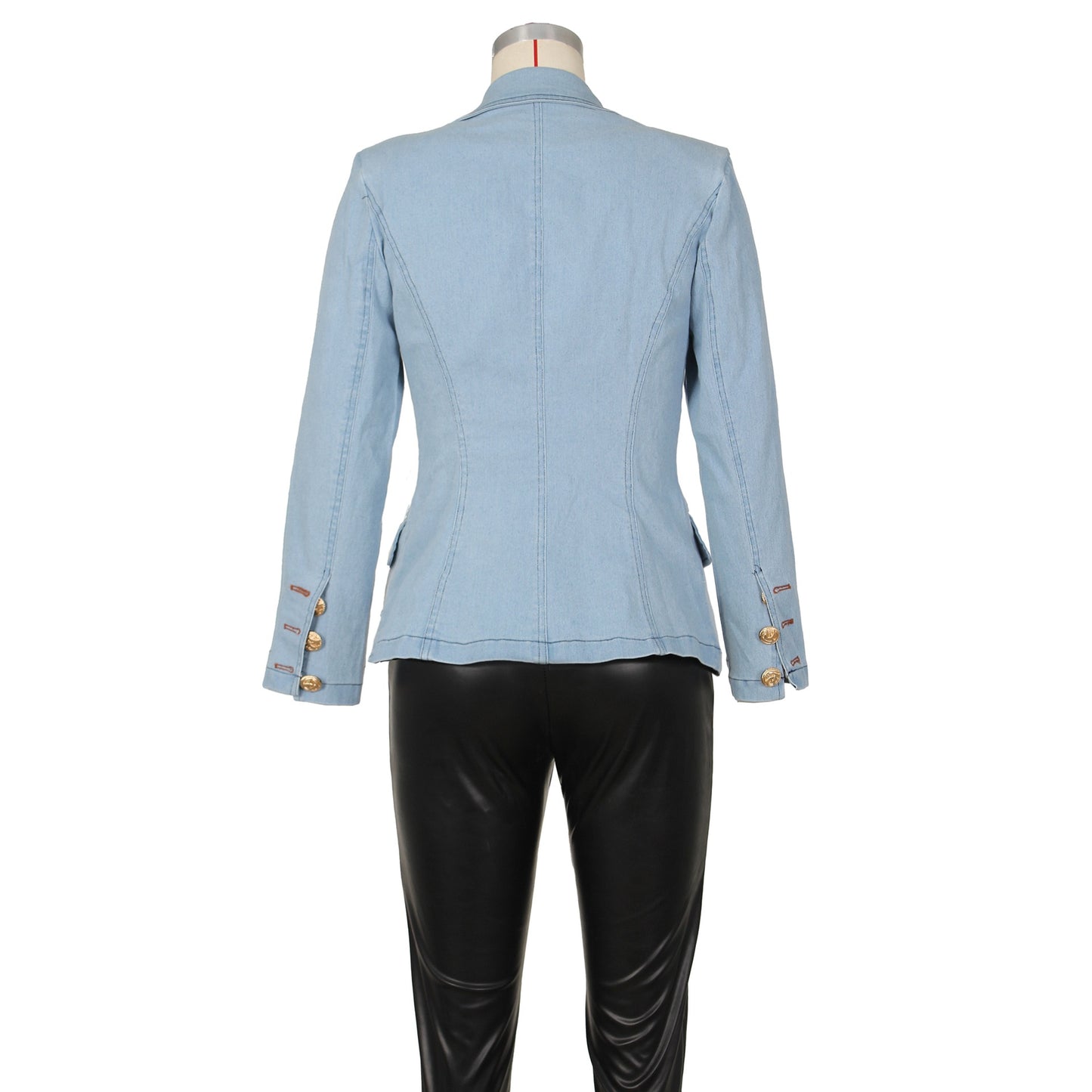 Women's Long Sleeve Denim Blazer Jacket - integrityhomedecor