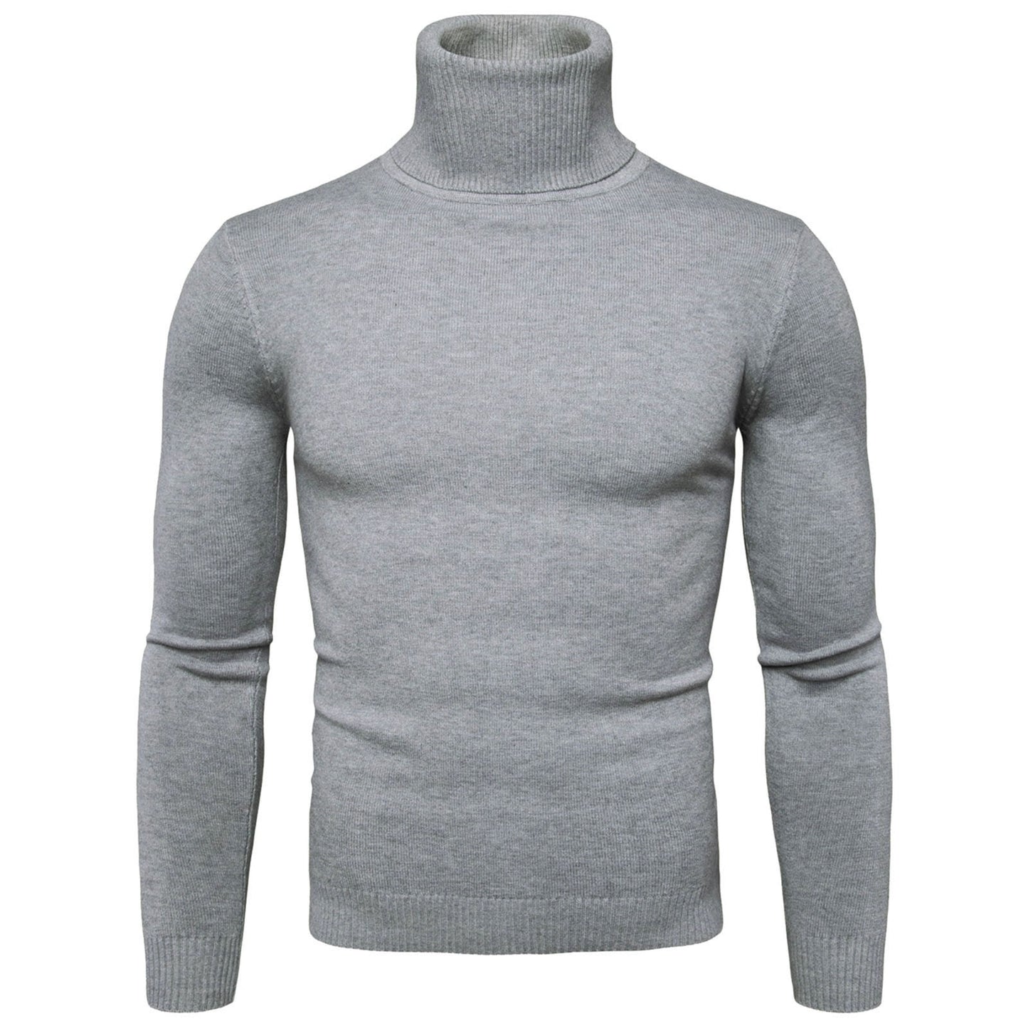 Men's Casual Slim Fit Basic Turtleneck Knitted Sweater High Collar Pullover Male Double Collar Autumn Male Tops - integrityhomedecor