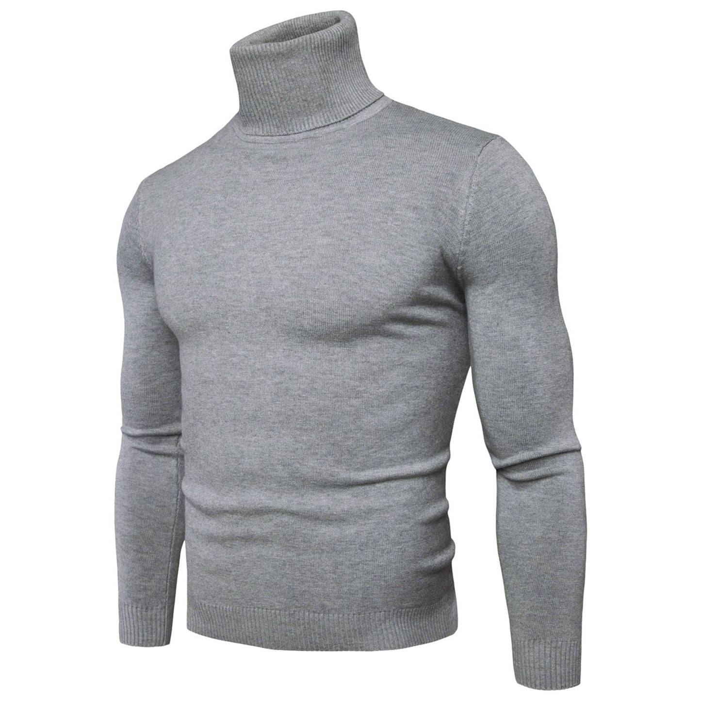 Men's Casual Slim Fit Basic Turtleneck Knitted Sweater High Collar Pullover Male Double Collar Autumn Male Tops - integrityhomedecor