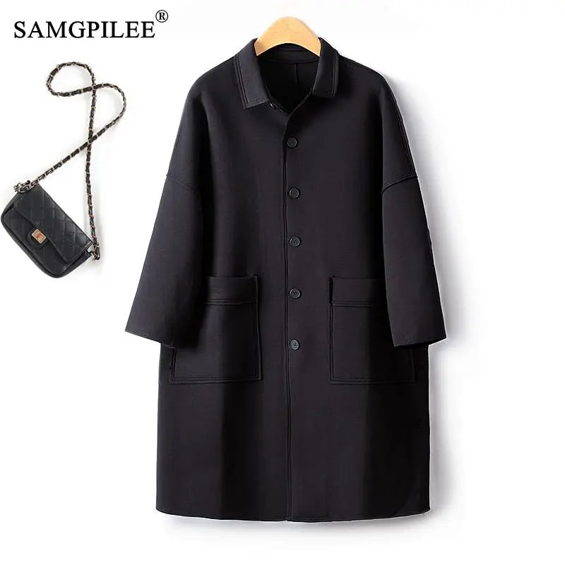 Women's Windbreaker Luxury Single Breasted Trench Coat - integrityhomedecor