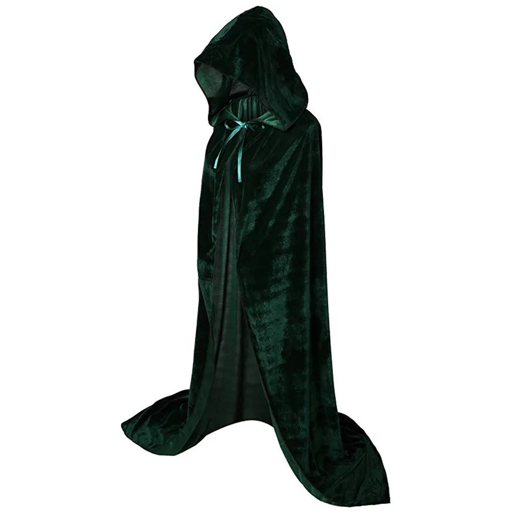 Hooded Cape Adult Unisex Long solid Costume for Halloween Party - integrityhomedecor