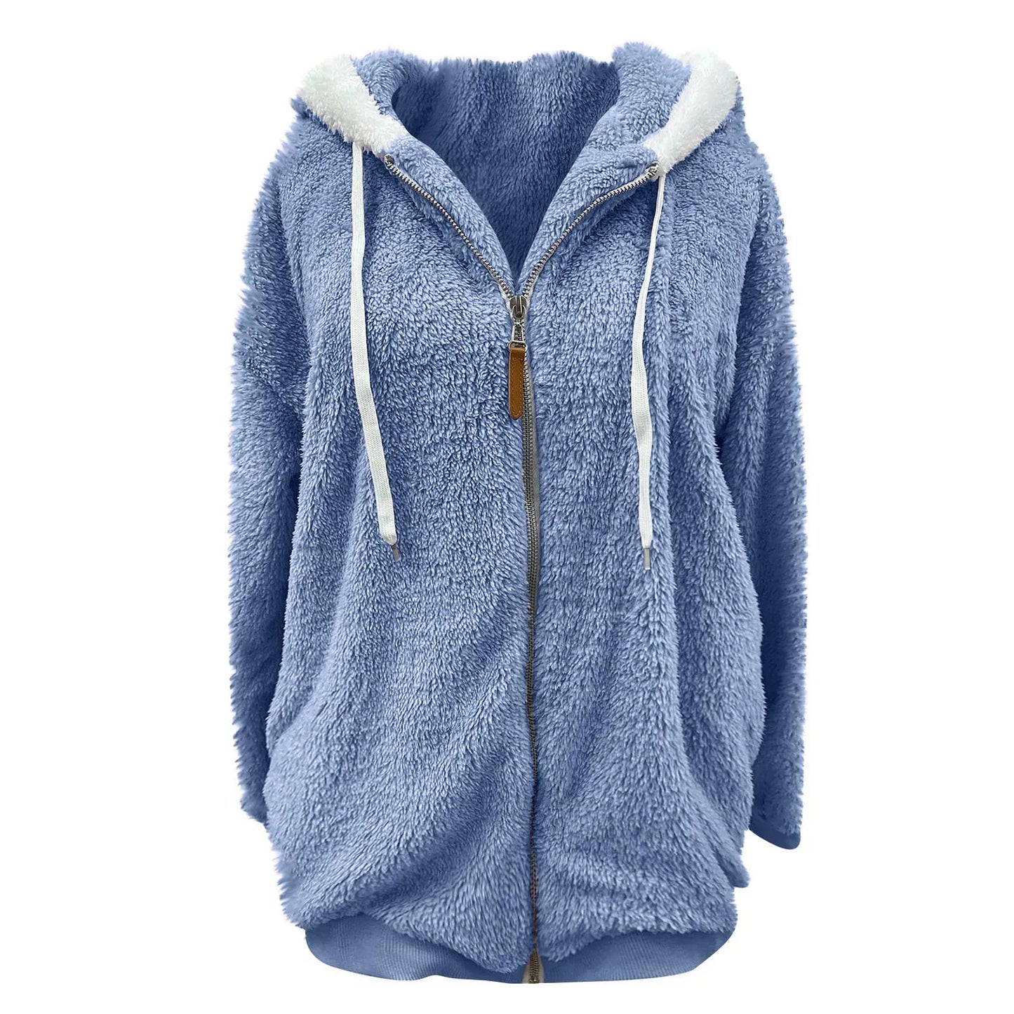 Jacket for Women Plush Pocket Hooded Streetwear - integrityhomedecor