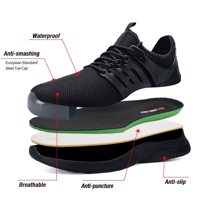 Waterproof Lightweight Wide Steel Toe Safety Shoes - integrityhomedecor