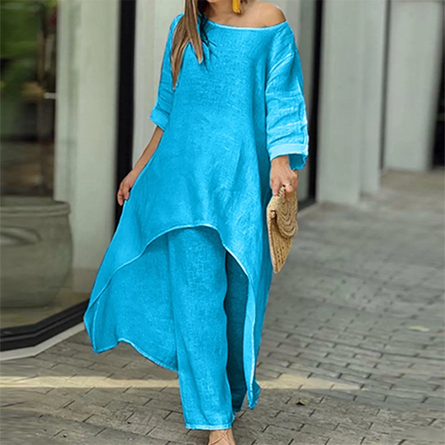 2 Piece Women Set Clothes Long Sleeve Top And Pants Suit - integrityhomedecor