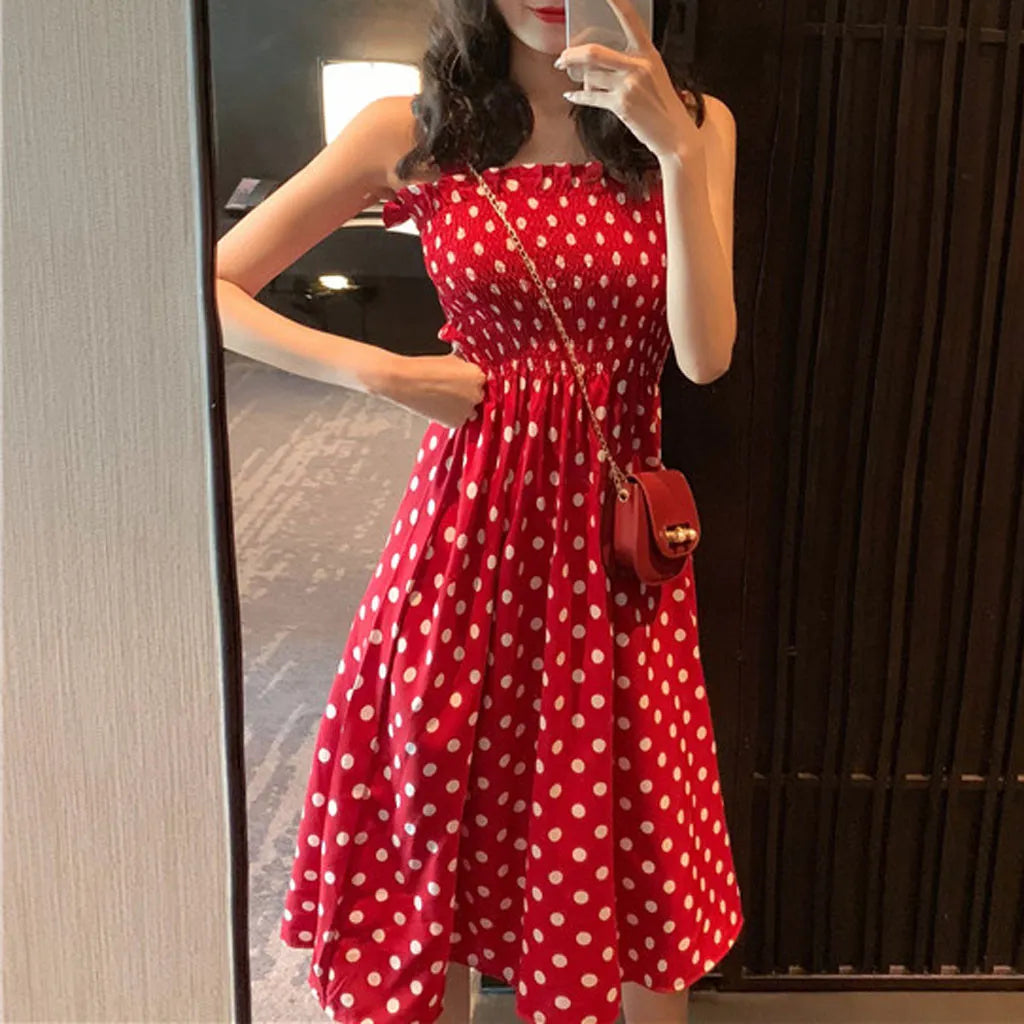 Women's Polka Dot Pullover Dress - integrityhomedecor
