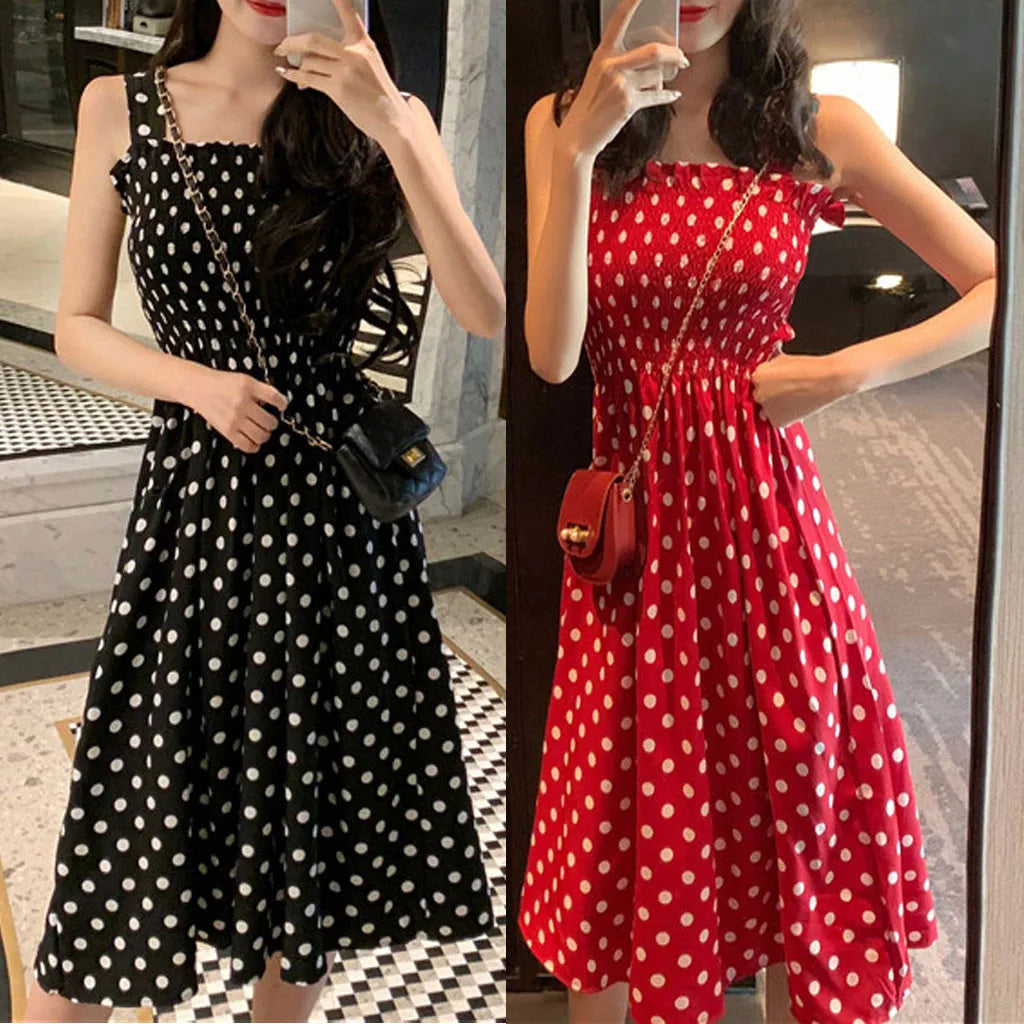 Women's Polka Dot Pullover Dress - integrityhomedecor