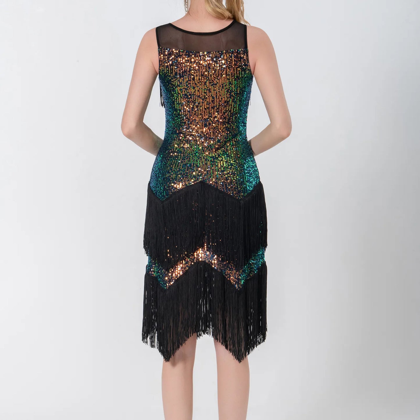 Dance Competition Dress Fringe Costume Sparkling Shiny Sequin - integrityhomedecor