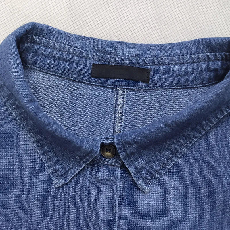 Single Breasted Denim Dresses Women's Clothing Pocket Long Sleeve - integrityhomedecor