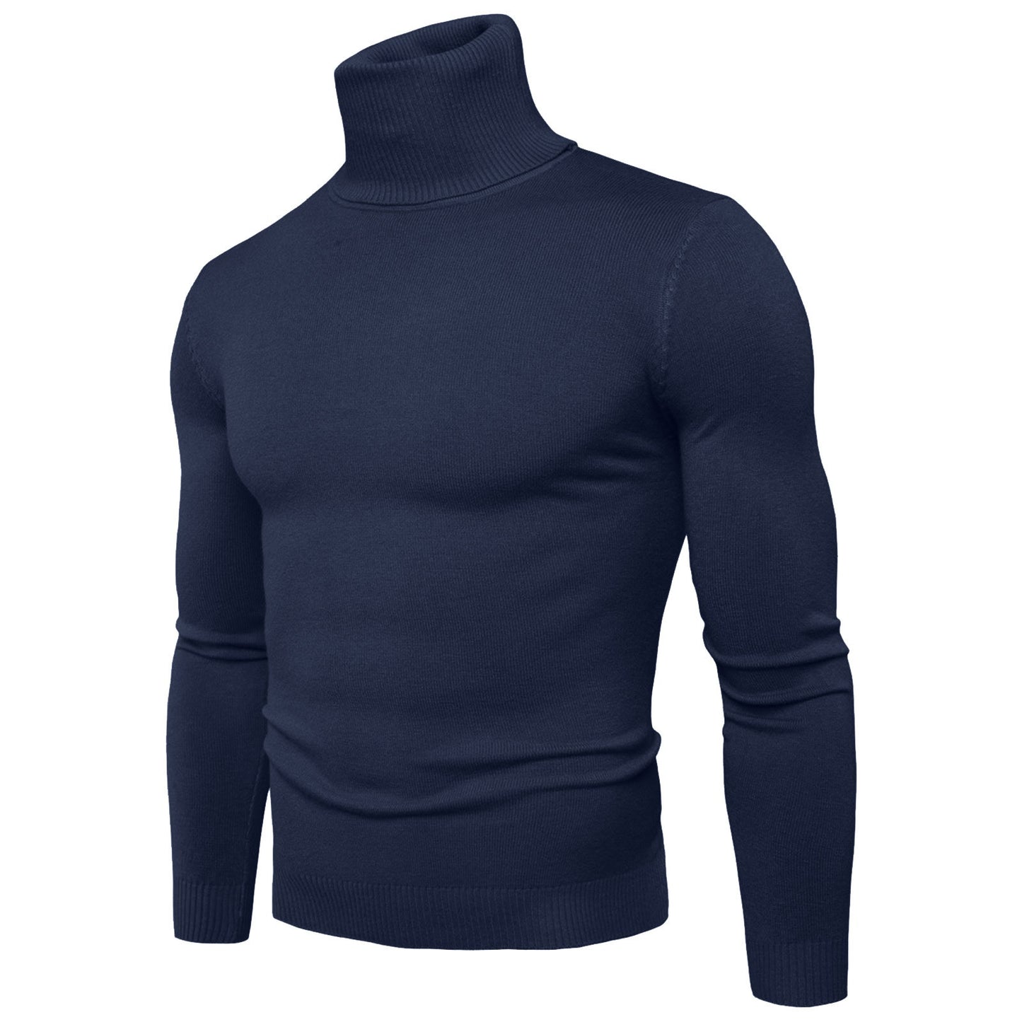Men's Casual Slim Fit Basic Turtleneck Knitted Sweater High Collar Pullover Male Double Collar Autumn Male Tops - integrityhomedecor
