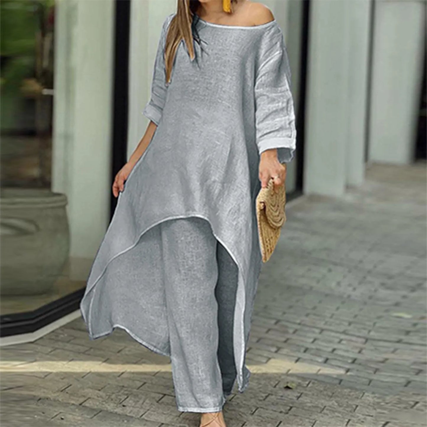 2 Piece Women Set Clothes Long Sleeve Top And Pants Suit - integrityhomedecor