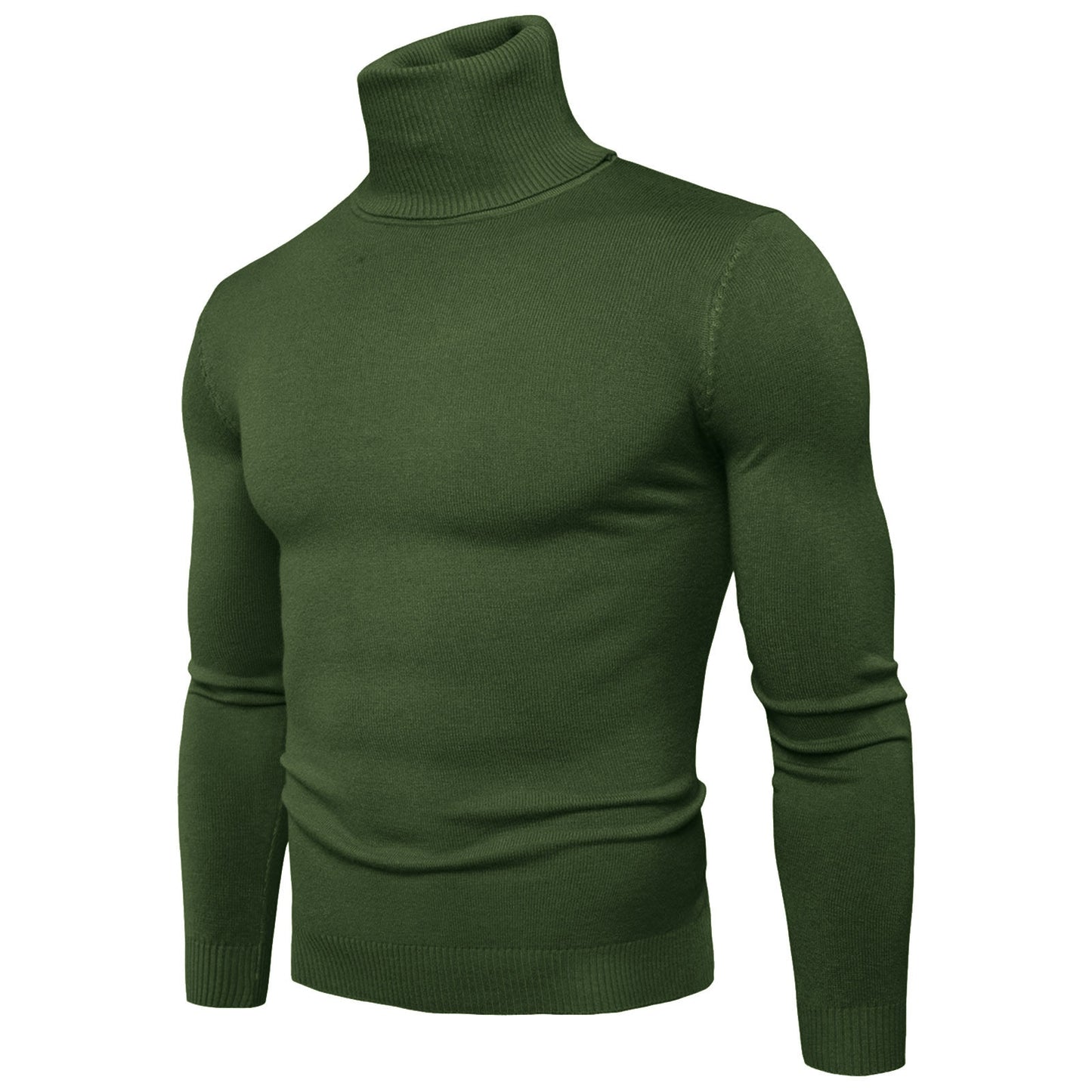 Men's Casual Slim Fit Basic Turtleneck Knitted Sweater High Collar Pullover Male Double Collar Autumn Male Tops - integrityhomedecor