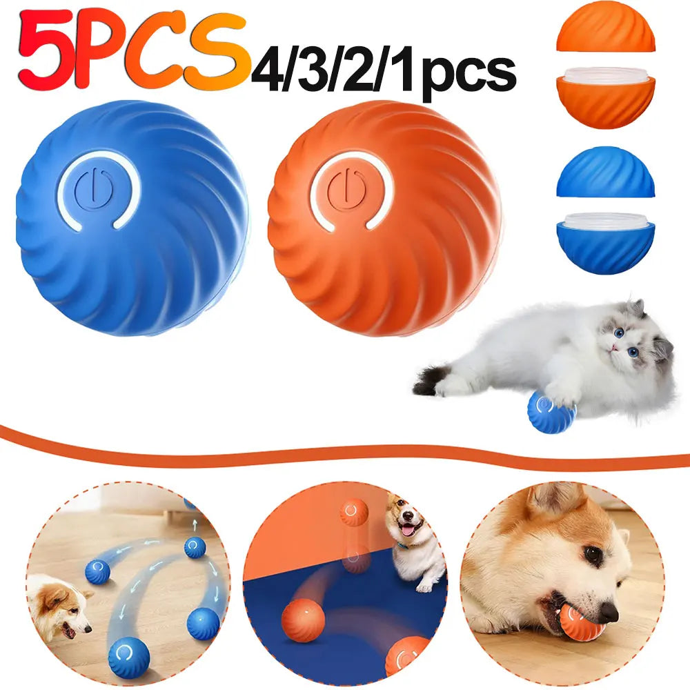 1-5pcs Smart Automatic Bouncing Interactive Rolling Ball