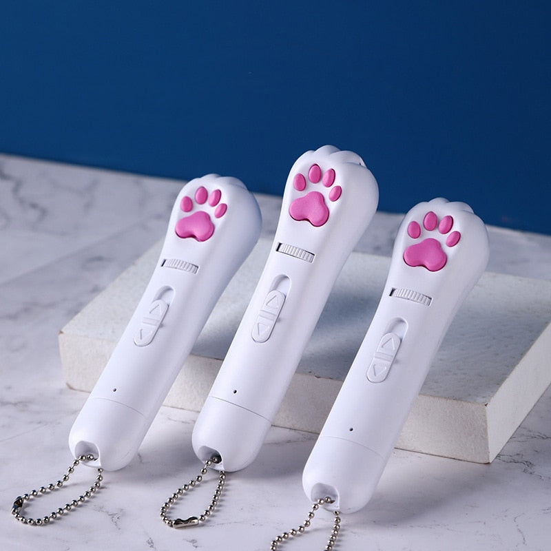 6 in 1 USB Pet LED 1 mw Laser Cat Laser Transform pattern Rechargeable Toy Interactive Bright Animation Pointer Light Pen Toys - integrityhomedecor
