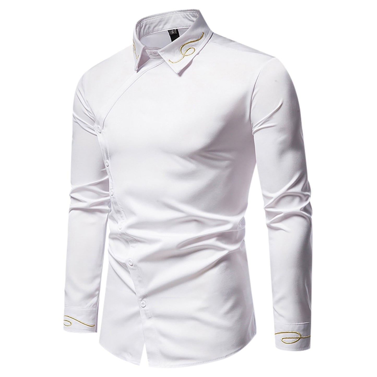Men’s Long Sleeve Dress Shirt Solid Color Elegant Clothing - integrityhomedecor