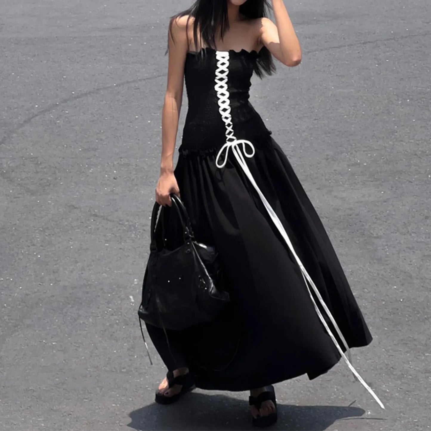 Women's Tube Top Maxi Dress Sleeveless Backless Strapless Off Shoulder - integrityhomedecor