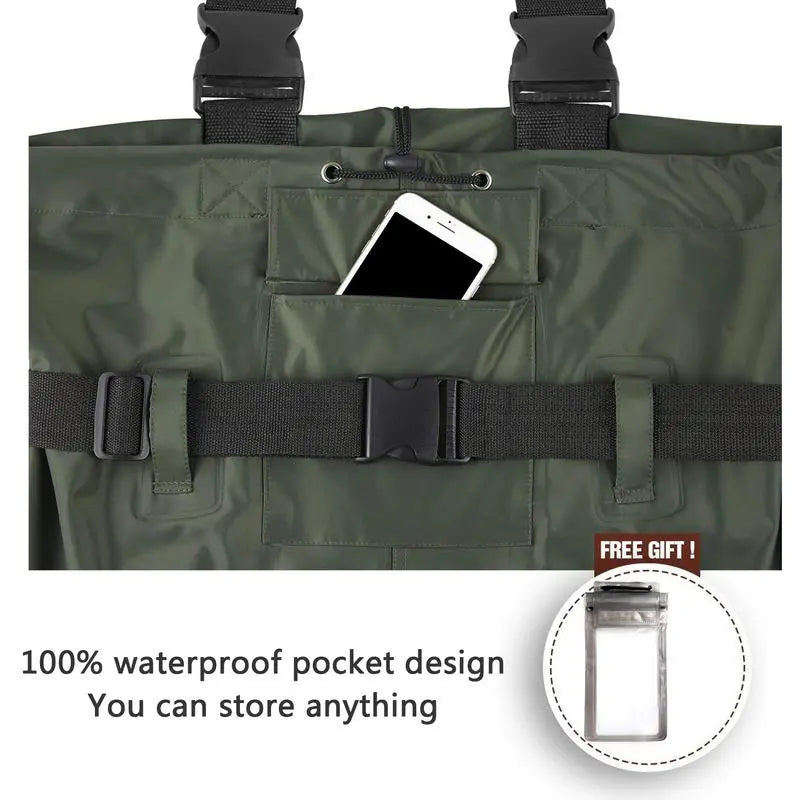 Nylon Breathable Waterproof Stocking Foot Fly Fishing Chest Waders Pant For Men And Women One-piece - integrityhomedecor