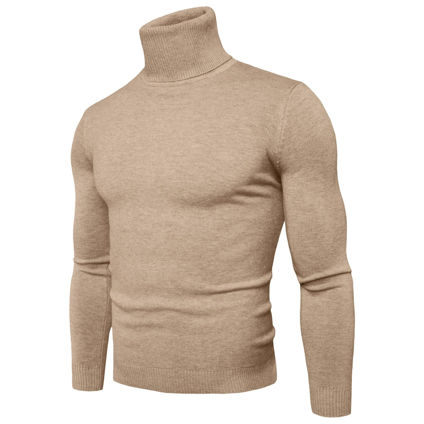 Men's Casual Slim Fit Basic Turtleneck Knitted Sweater High Collar Pullover Male Double Collar Autumn Male Tops - integrityhomedecor