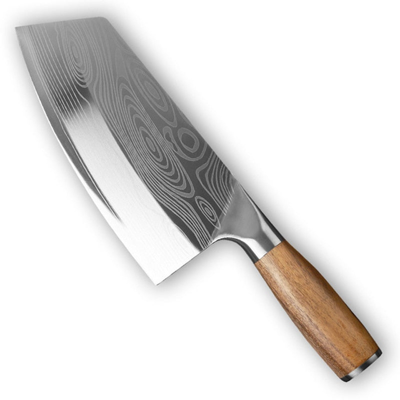Kitchen Knife Cleaver Chef Knife Stainless Steel Razor Sharp Slicing Chopping Meat Chinese Butcher Knife Wood Handle Slicer - integrityhomedecor