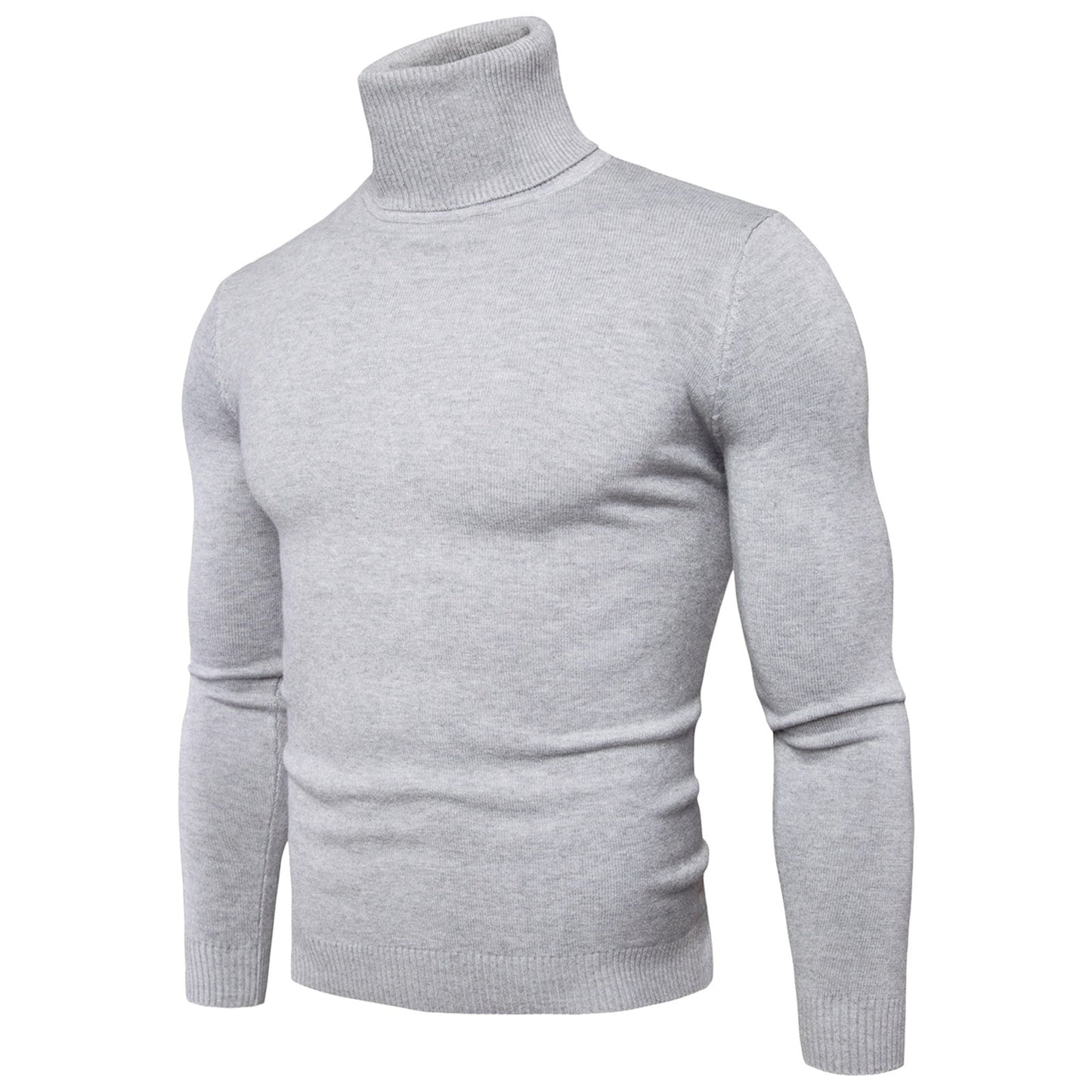 Men's Casual Slim Fit Basic Turtleneck Knitted Sweater High Collar Pullover Male Double Collar Autumn Male Tops - integrityhomedecor