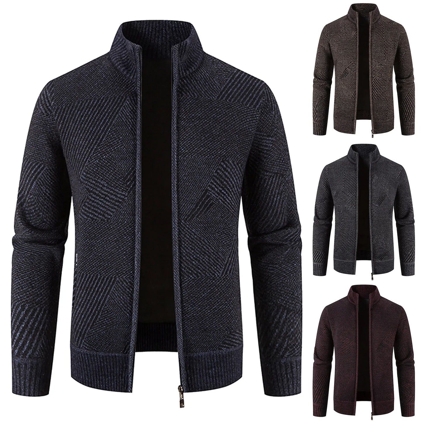 Men's Knitted Long Sleeve Cardigan Fleece - integrityhomedecor
