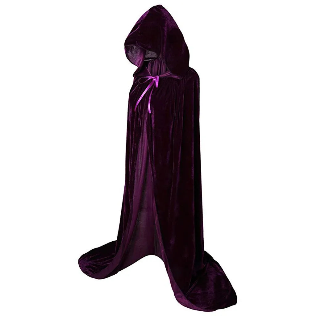Hooded Cape Adult Unisex Long solid Costume for Halloween Party - integrityhomedecor