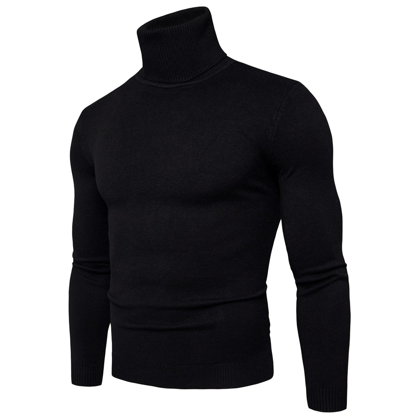Men's Casual Slim Fit Basic Turtleneck Knitted Sweater High Collar Pullover Male Double Collar Autumn Male Tops - integrityhomedecor