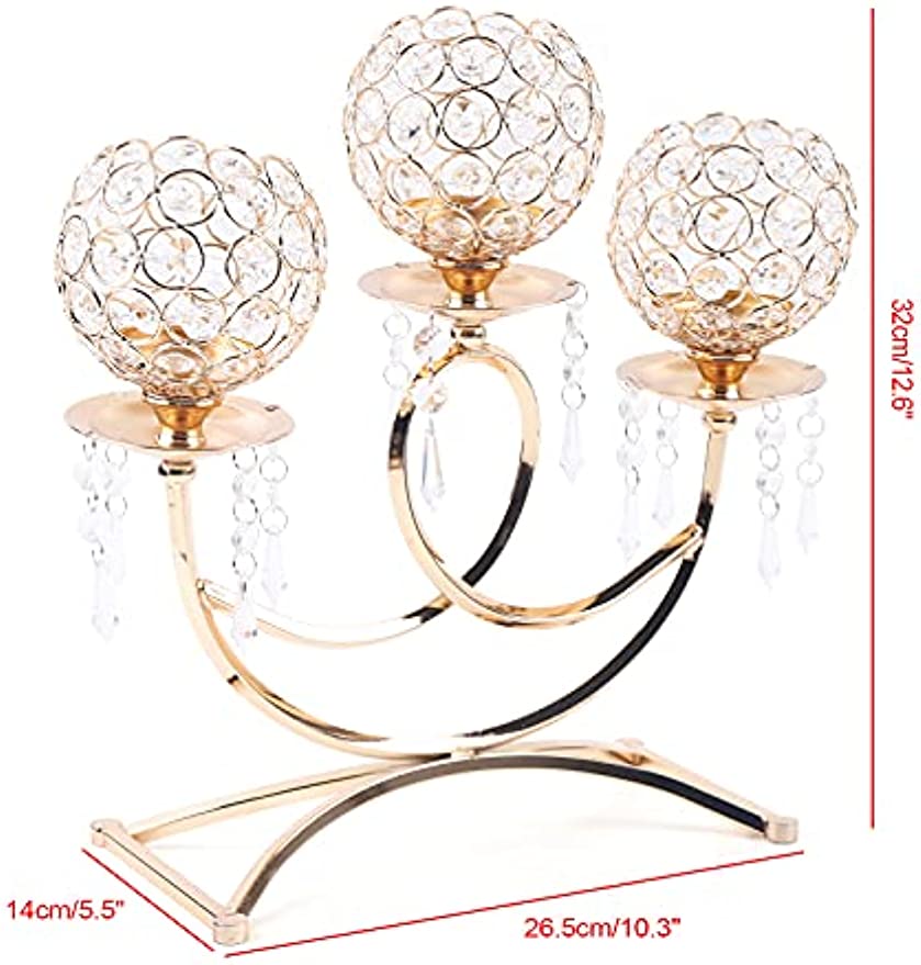 Crystal Gold Candle Holders - integrityhomedecor