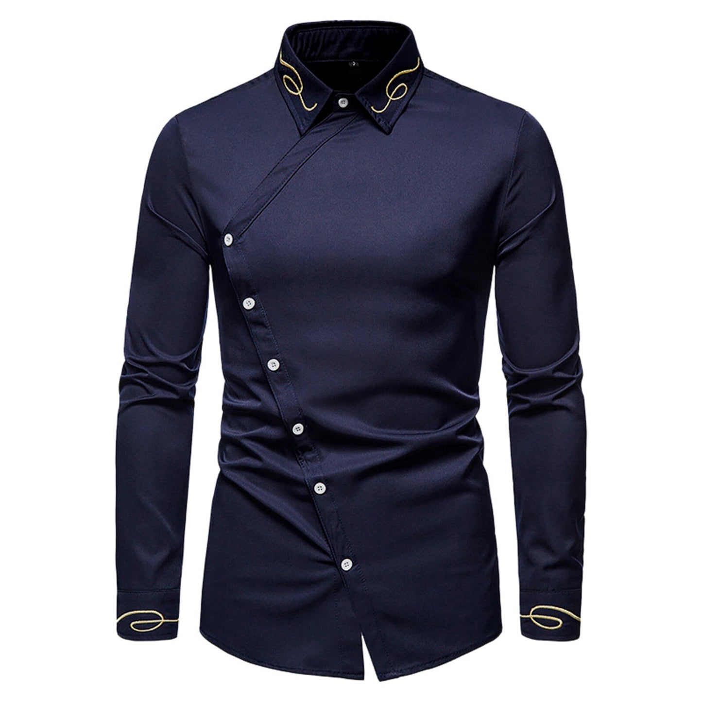 Men’s Long Sleeve Dress Shirt Solid Color Elegant Clothing - integrityhomedecor