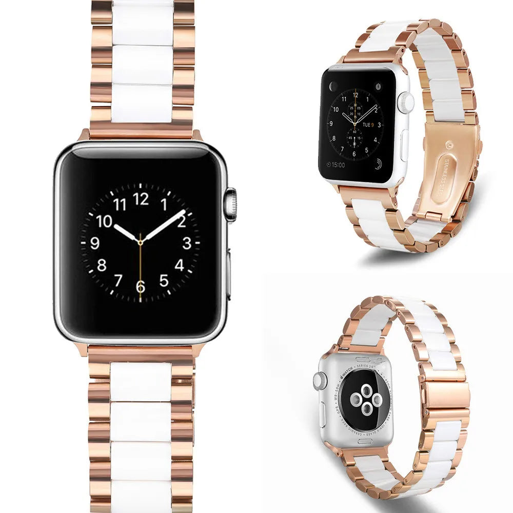 Strap Band for Apple Watch Steel Ceramic Luxury Women Bracelet