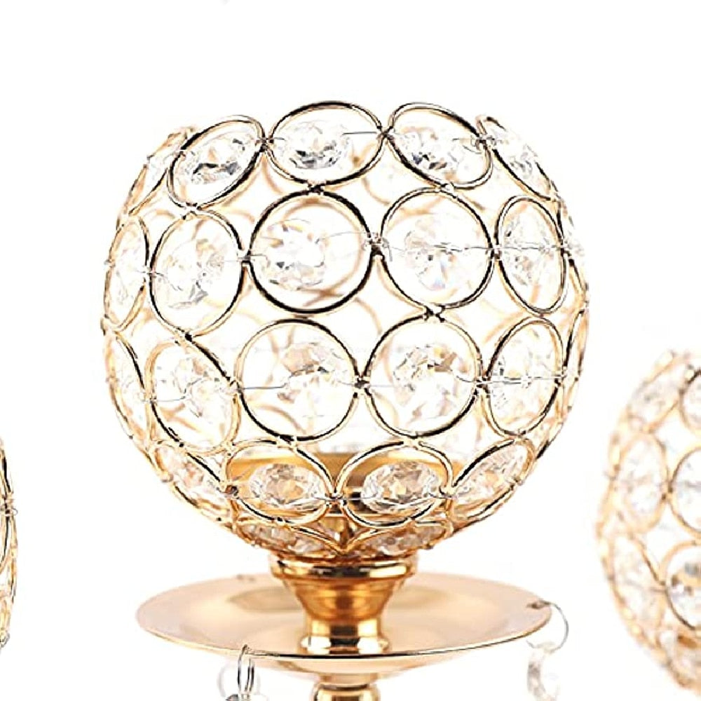 Crystal Gold Candle Holders - integrityhomedecor