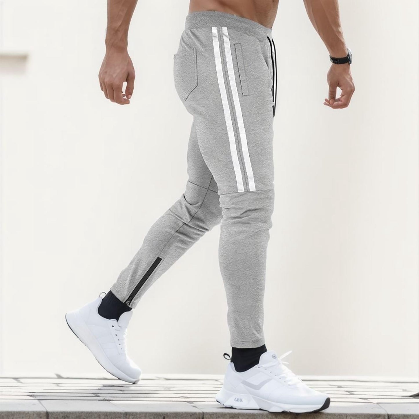 Men's Pants Striped Drawstring Jogging Clothing - integrityhomedecor