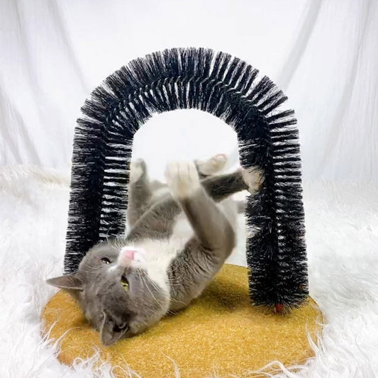 Funny Pet Massage Arch Automatic Brush Cat Toy Anti-skid Scratching Device Hair Cleaning Brush Relieve Itching Tool for Cats - integrityhomedecor