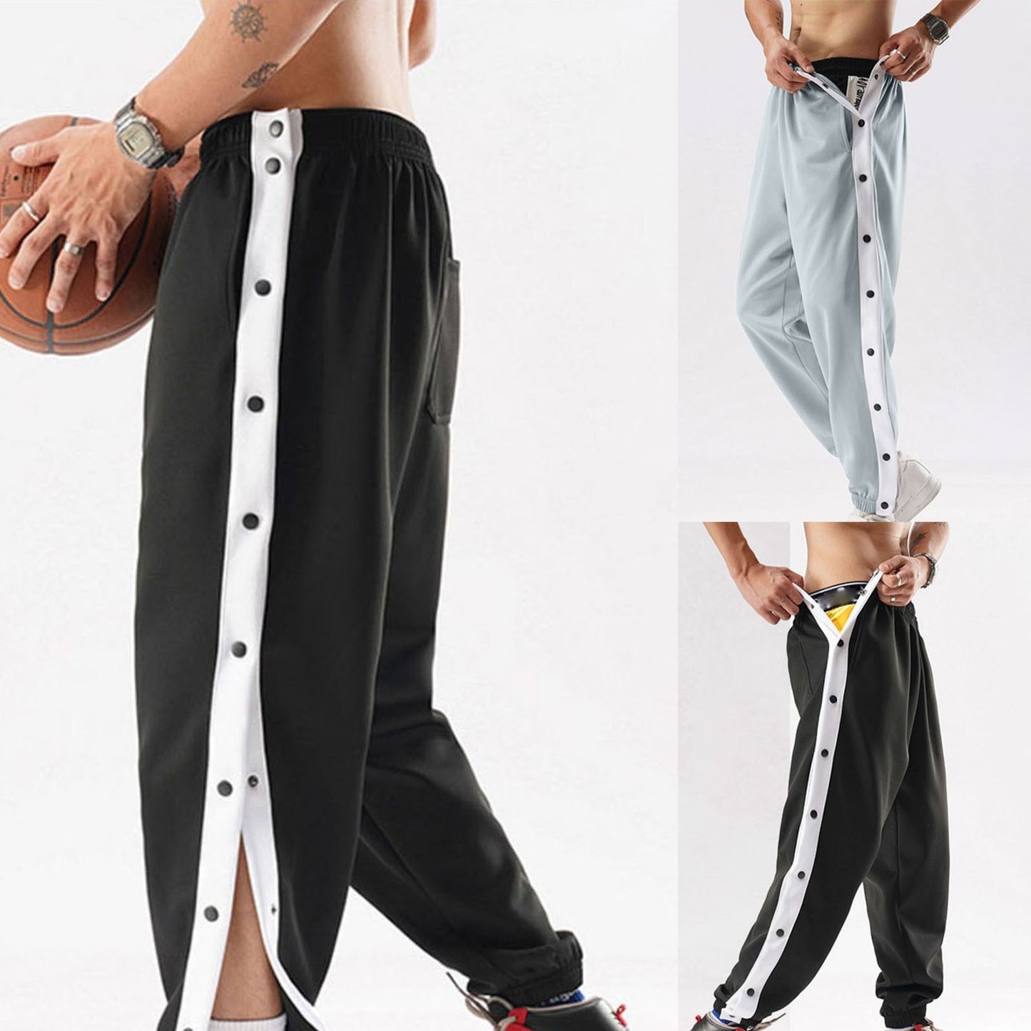 Men's Side-Opening Button-Down Sweatpants - integrityhomedecor