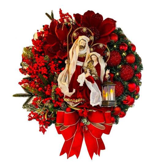 Sacred Christmas Wreath Image Of The Virgin-Mary - integrityhomedecor