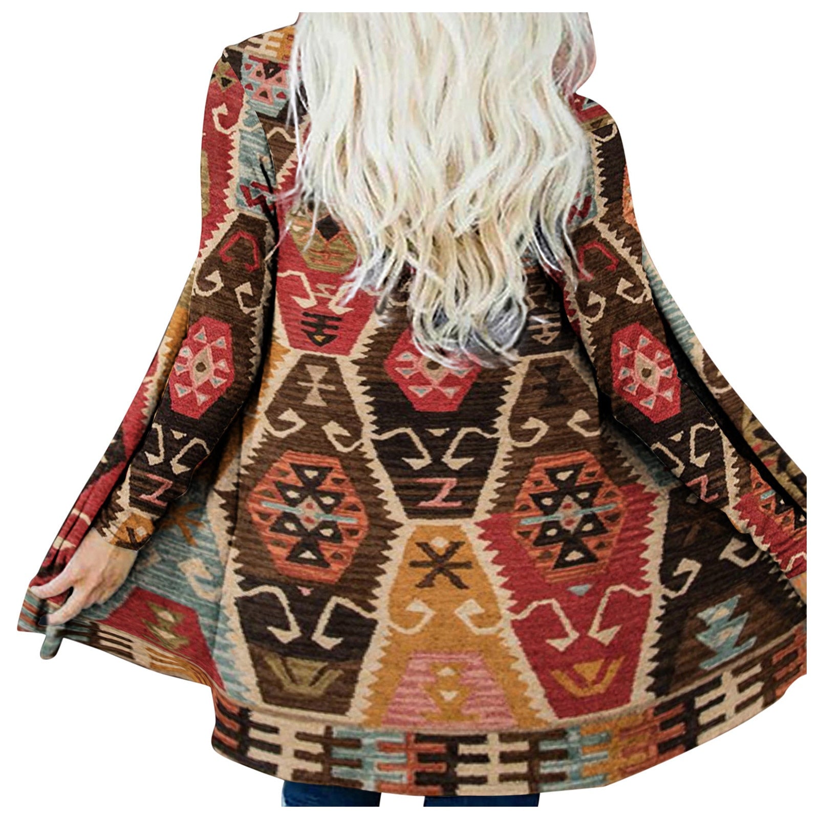 Women‘s Cardigan Aztec Print - integrityhomedecor