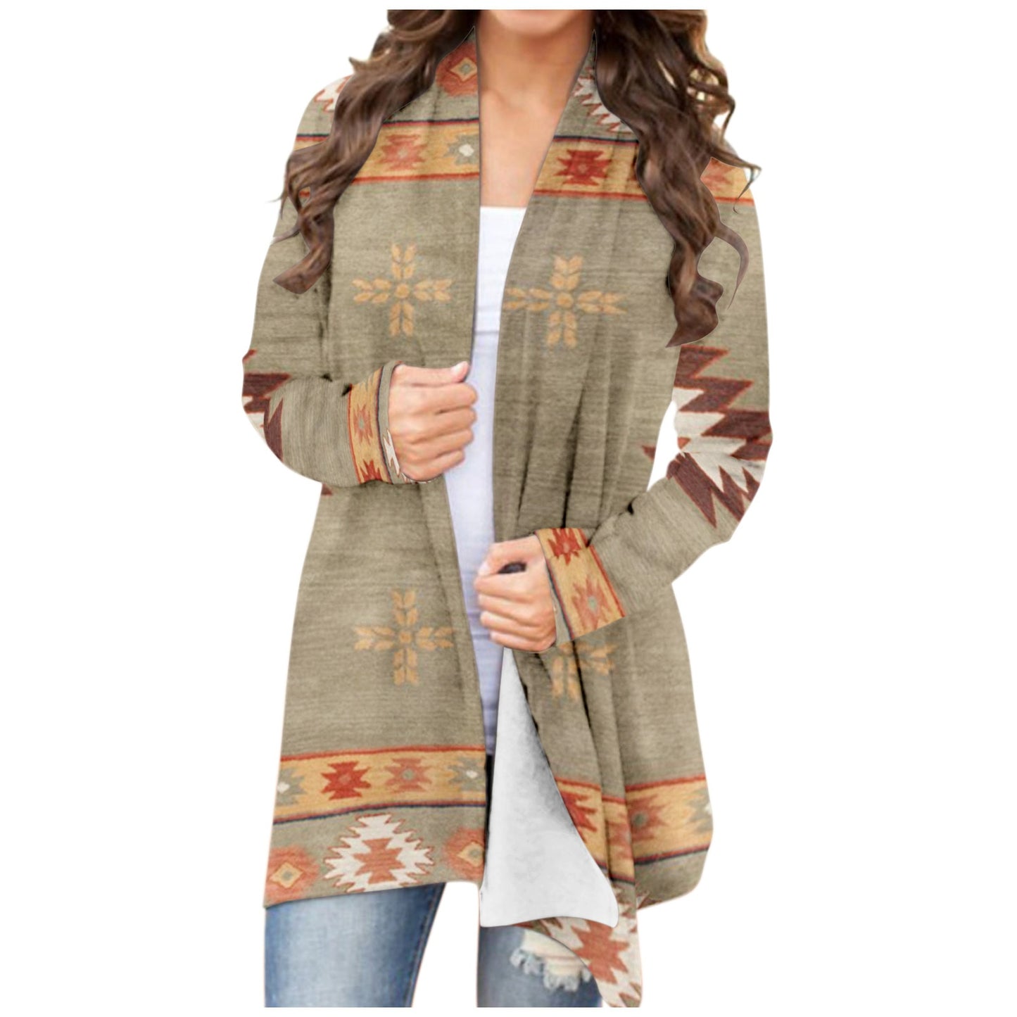 Women‘s Cardigan Aztec Print - integrityhomedecor