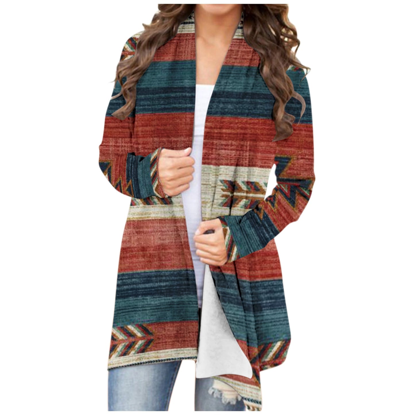 Women‘s Cardigan Aztec Print - integrityhomedecor