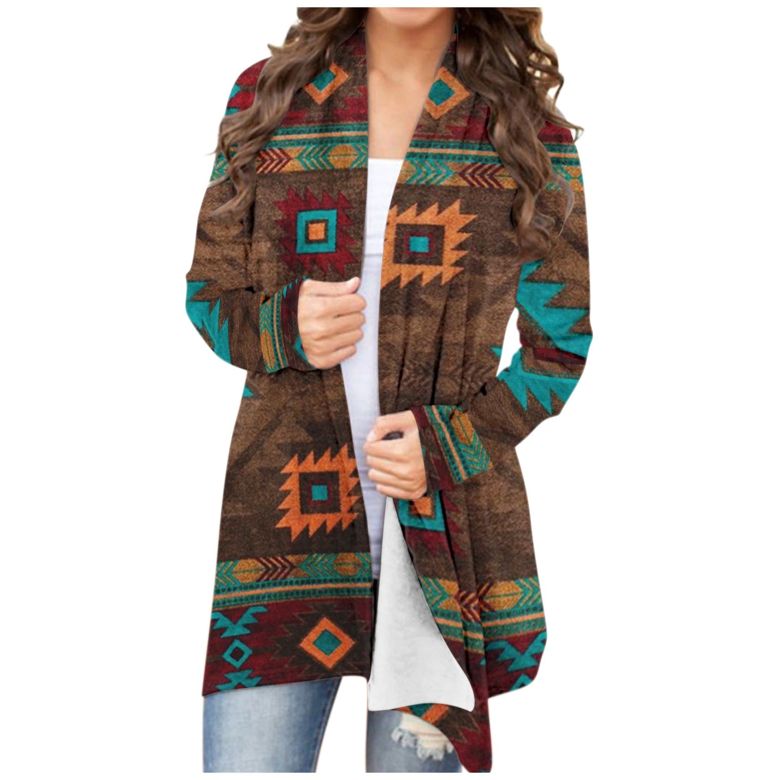 Women‘s Cardigan Aztec Print - integrityhomedecor