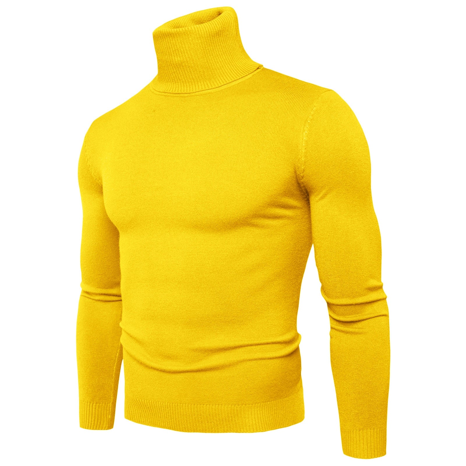 Men's Casual Slim Fit Basic Turtleneck Knitted Sweater High Collar Pullover Male Double Collar Autumn Male Tops - integrityhomedecor