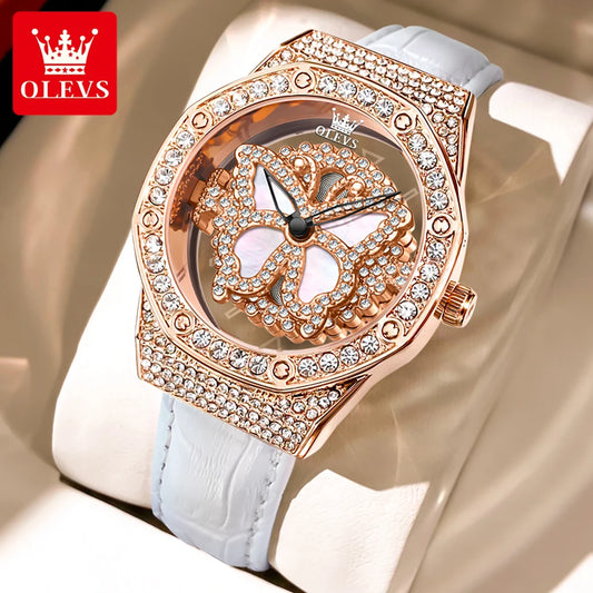 Quartz Watch for Women Luxury 3D Rotation