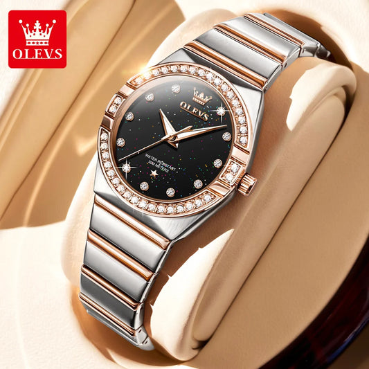 Quartz Watch for Women Constellation Design Diamond