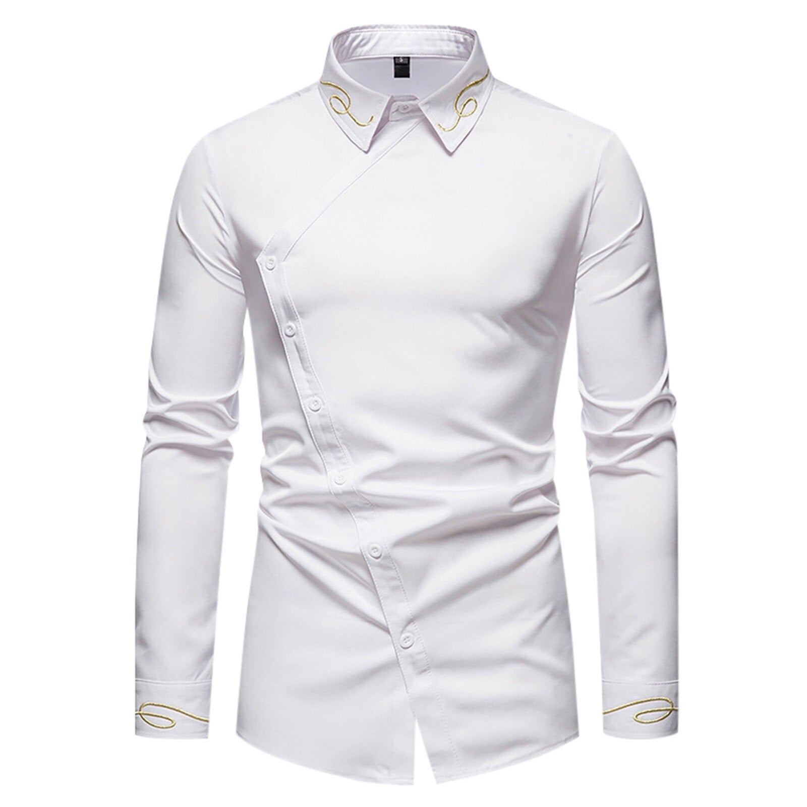 Men’s Long Sleeve Dress Shirt Solid Color Elegant Clothing - integrityhomedecor
